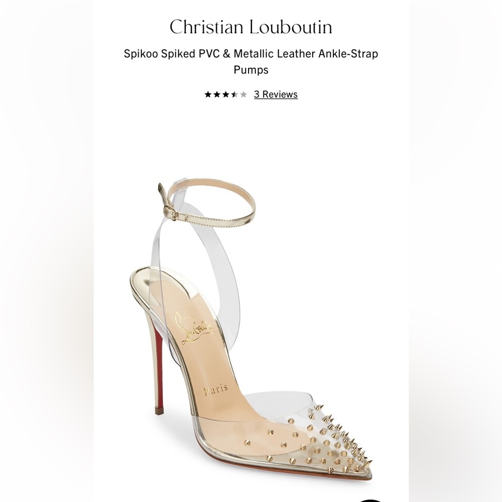 Christian Louboutin Women Spiko Spiked PVC Ankle Strap Pumps 38